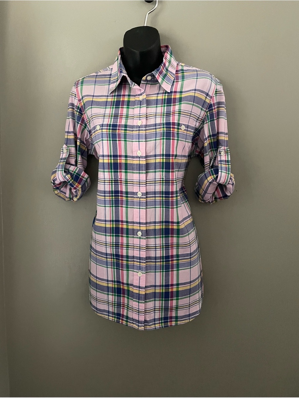 Ralph Lauren Pink Plaid Button Down Shirt Big Pony
